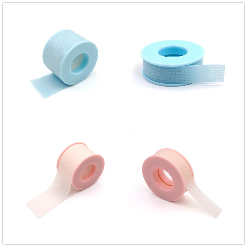 Non-woven silicone gel eyelash tape breathable sensitive resistant Microporous blue/pink eye pad Eyelash extension tools