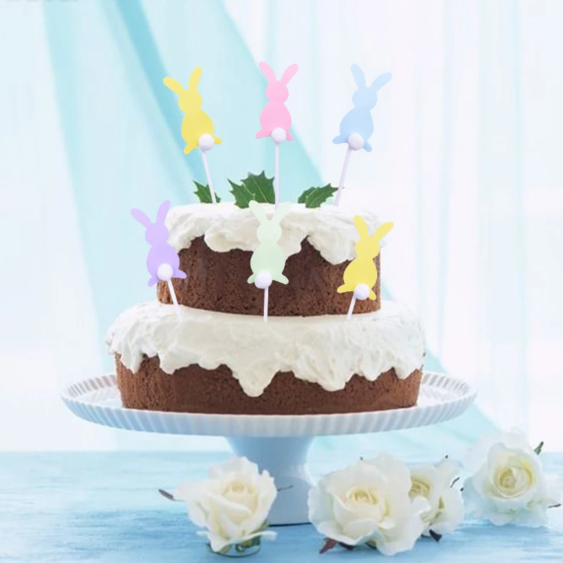 15 шт./компл. милый кролик торт Топпер десертный Декор принадлежности для День