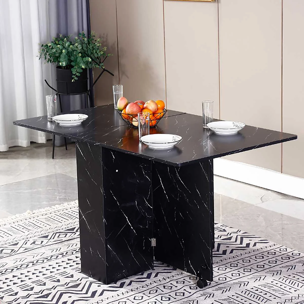 

3 в 1 прокатный Мрамор обеденный стол, мебель складной стол Кухня тележка для хранения мебель для дома