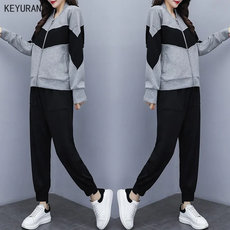 Женский спортивный костюм из двух предметов куртка с длинным рукавом и штаны