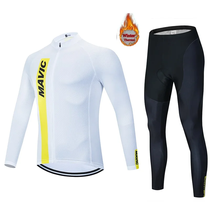 Mavic 2020 Мужская одежда для велосипеда с длинным рукавом зимняя теплая из флиса