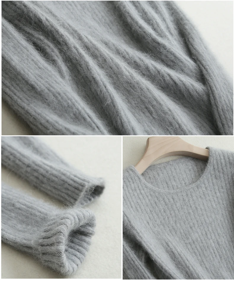 Loose Sweater Women Hot Sale Soft Jumpers Mink Cashmere Knitted New O-Neck Standard Clothes Ladies Pullovers
