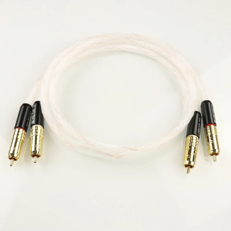 Серебристый Аудио кабель для соединения Taralabs RSC Vector-2 8N золотой RCA разъем