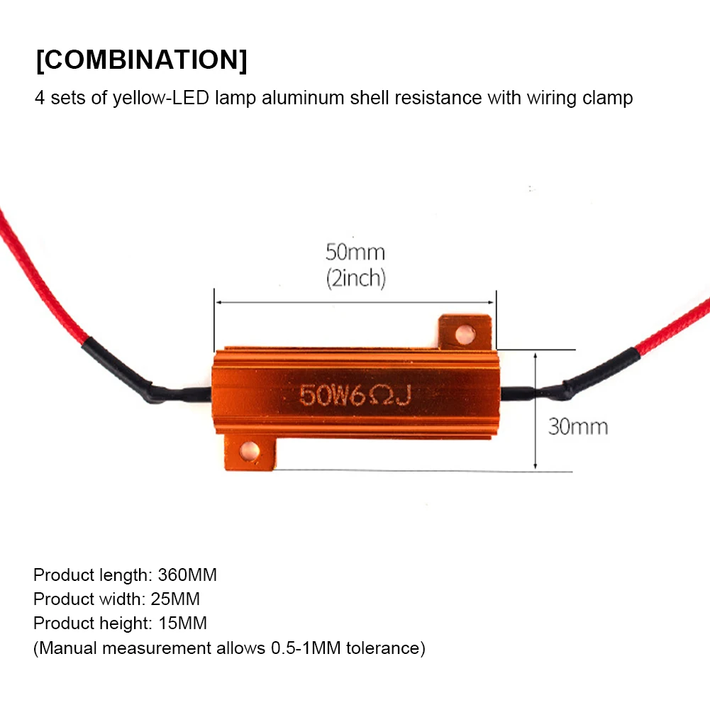 4 шт. 50W 6ohm нагрузочный резистор светодиодный поворотник светильник мигать Ошибка