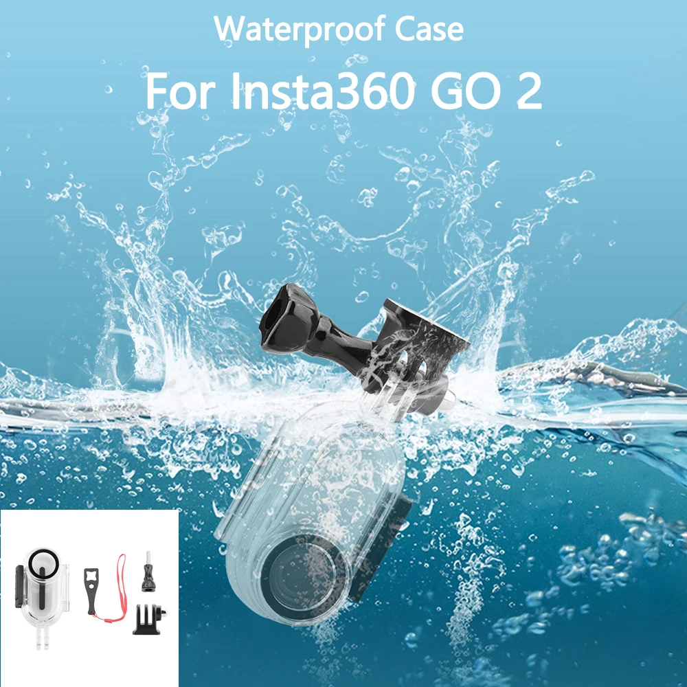 

Camera Shell Waterproof Case for Insta360 Go 2 Protective Cover Mount Adapter Diving Tool Action Camera Accessories