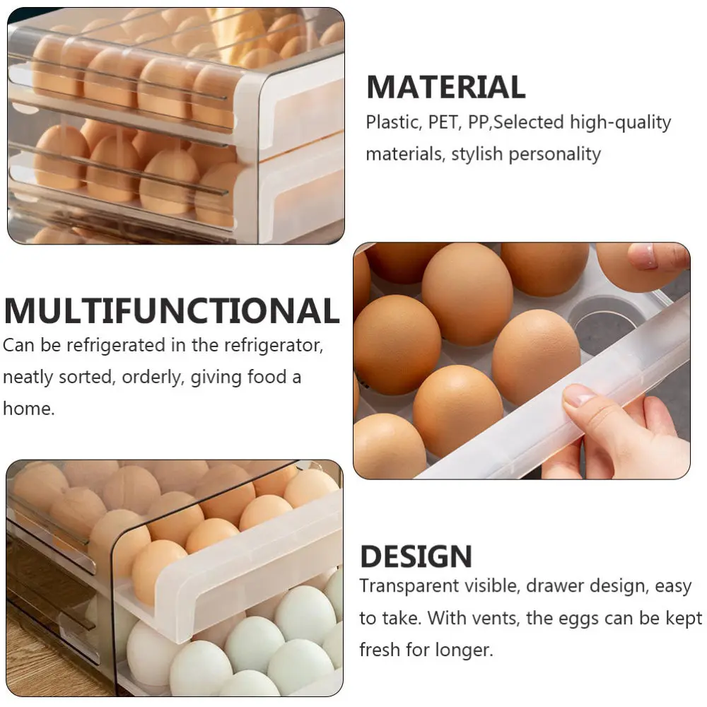 

1Pc Durable Eggs Container Fresh-keeping Eggs Storage Case Transparent