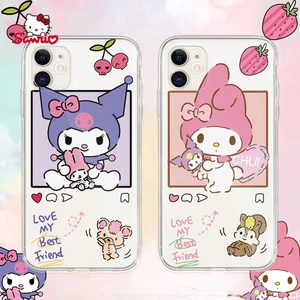 Hello Kitty Kuromi Melody Cute Pattern Phone Case for iPhone13 13Pro 13Promax 12 12Pro Max 11 Pro X XS MAX XR 7 8 Plus Case