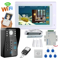 7 tft wireless wifi rfid video door phone doorbell intercom system with electric magnetic door lock 180kg 1000tvl camera