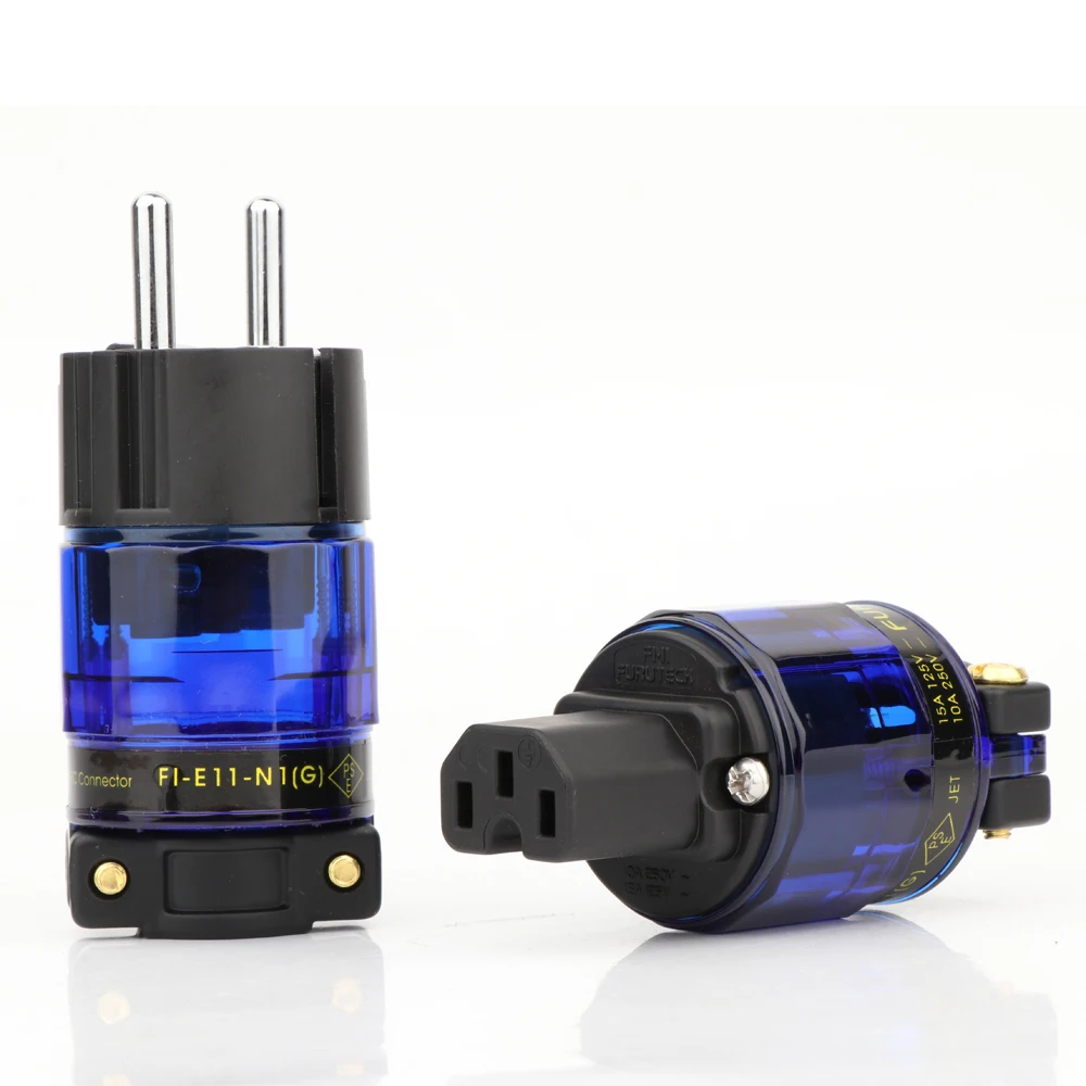 Hi-end Rhodium Plated Brass EU version Power Plug Hifi Schuko AC Connector 15A/125V 16A/ 250V | Электроника