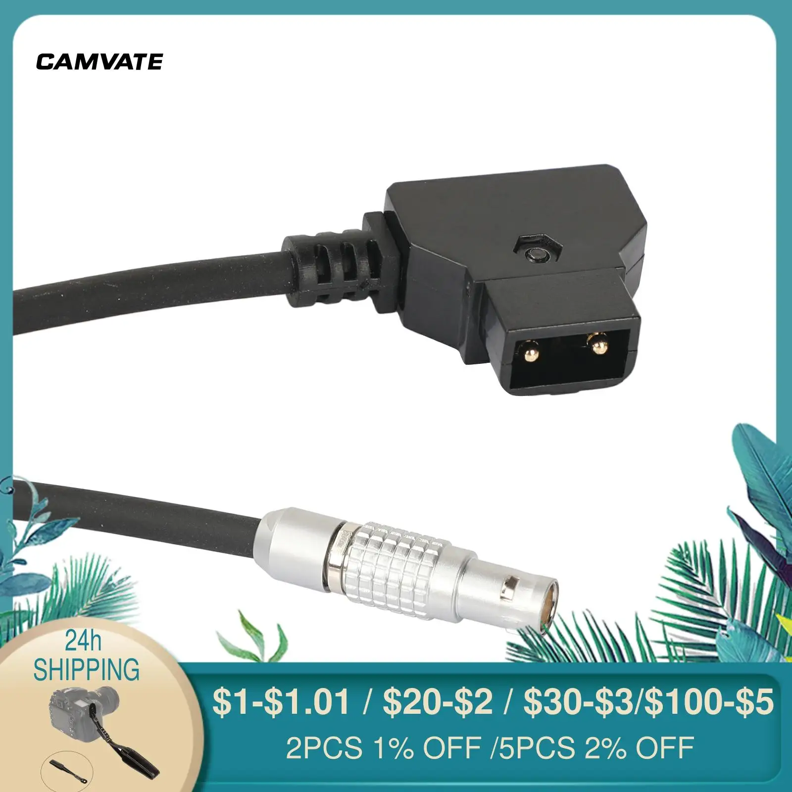 CAMVATE алюминиевый прямой 2-контактный Женский на 2-портовый D-tap кабель питания для