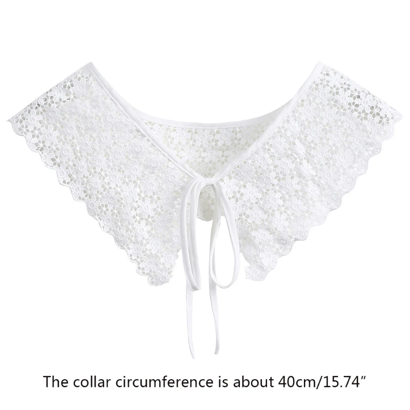 

Fashion Women False Collar Hollowed Flower Pattern Lace Brim Faux Collar Tie Choker Girls Summer Exquisite Decoration