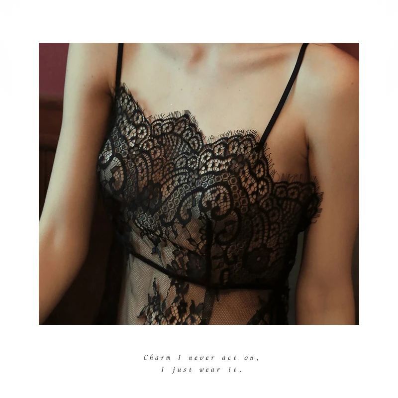 Женское сексуальное белье шелковое кружевное Сетчатое платье без рукавов