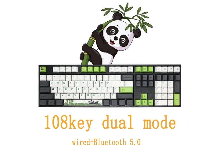 comprar Teclado Mecânico Vd108m 108key Do Modo Duplo Do Panda De Varmilo Desktop Notebook Escritório Jogo Teclado Branco Backlight. Bluetooth 5.0