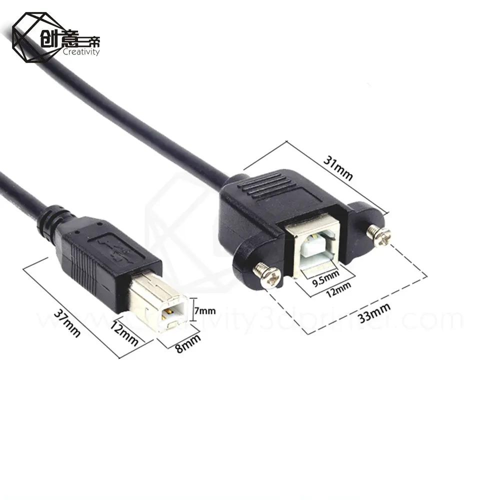 Высокая скорость 30 см M/F USB 2 0 Тип B папа к женскому правый угол удлинитель Кабель