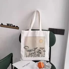 Модные парусиновые сумки на плечо в форме гриба сумка-кошелек с принтом, вместительная натуральная сумка-мессенджер, милая забавная дамская сумочка