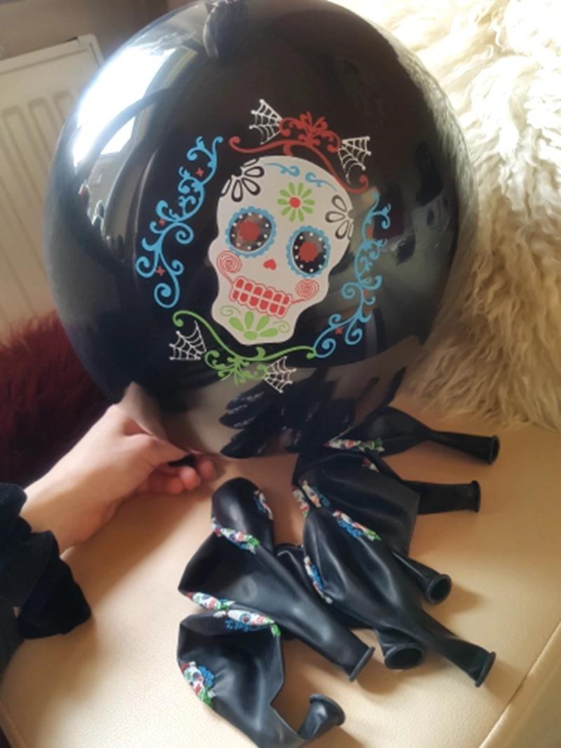 10 шт. День мертвых шар диа де лос muertos латексный воздушный s вечерние Украшенные