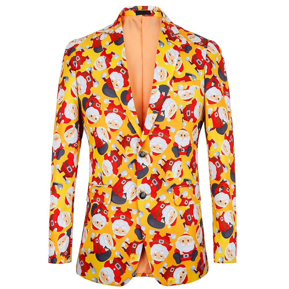 [JK90] Рождественский мужской костюм Блейзер повседневный Красный смокинг с