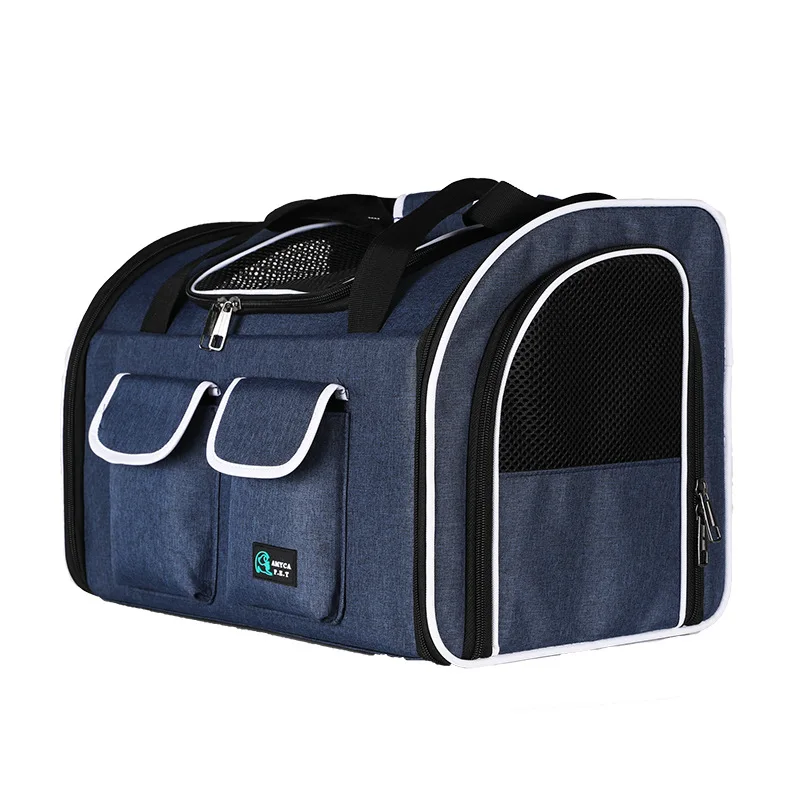 Mochila GRANDE PARA TRANSPORTAR mascotas, bolsa grande de viaje para perros y gatos, mochila de malla con cremallera, transpirable-2
