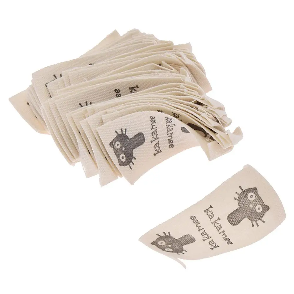 50 шт./лот хлопковые этикетки с рисунком черного кота ручной работы швейные бирки