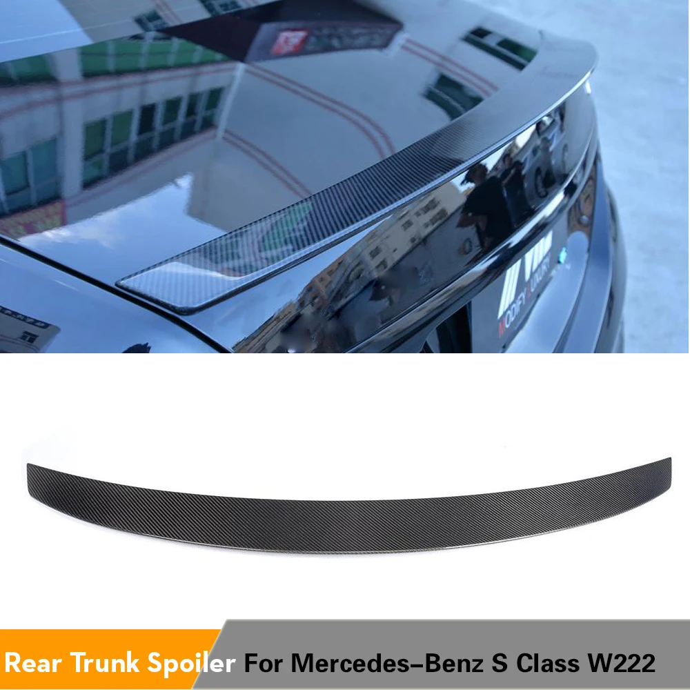 

For Mecerdes-Benz W222 S Class S400 S500 S600 S63 S65 AMG Sedan 4 Door 2014 - 2017 Carbon Fiber Rear Spoiler Trunk Boot Lip Wing