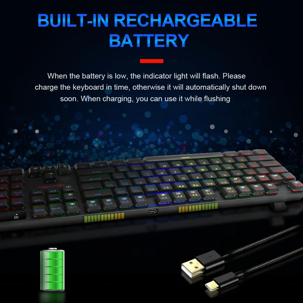 Механическая игровая клавиатура Redragon Static X K535P с RGB-подсветкой USB Bluetooth 5 0 2 4 ГГц 104