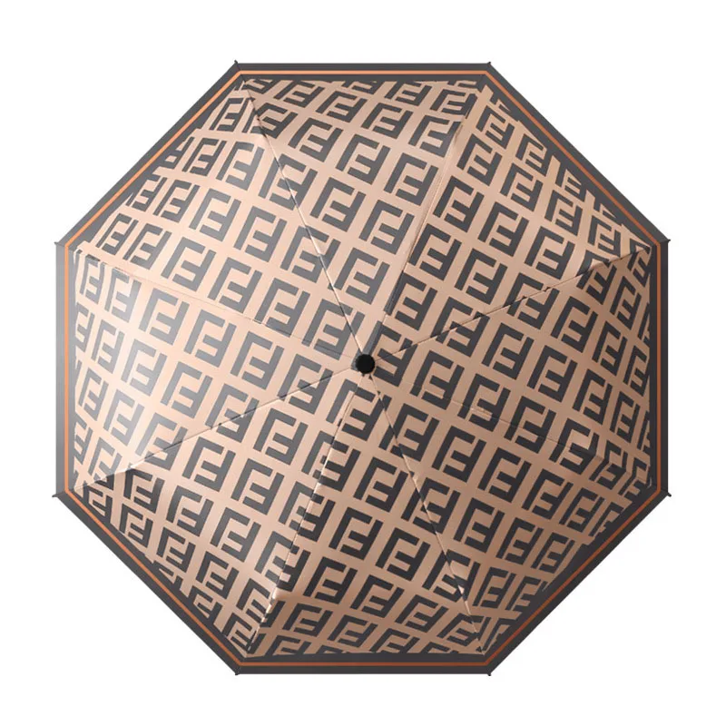 

Umbrella The New Automatic Five Three-fold Umbrella Black Coating Sunscreen Umbrella Rain and Sun Dual-use Umbrella Paraguay