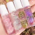 Зеркальный водный блеск для губ, свернутые бусины, лепестки фруктов, Увлажняющий блеск для губ, косметика, прозрачная стеклянная бесцветная жидкая помада