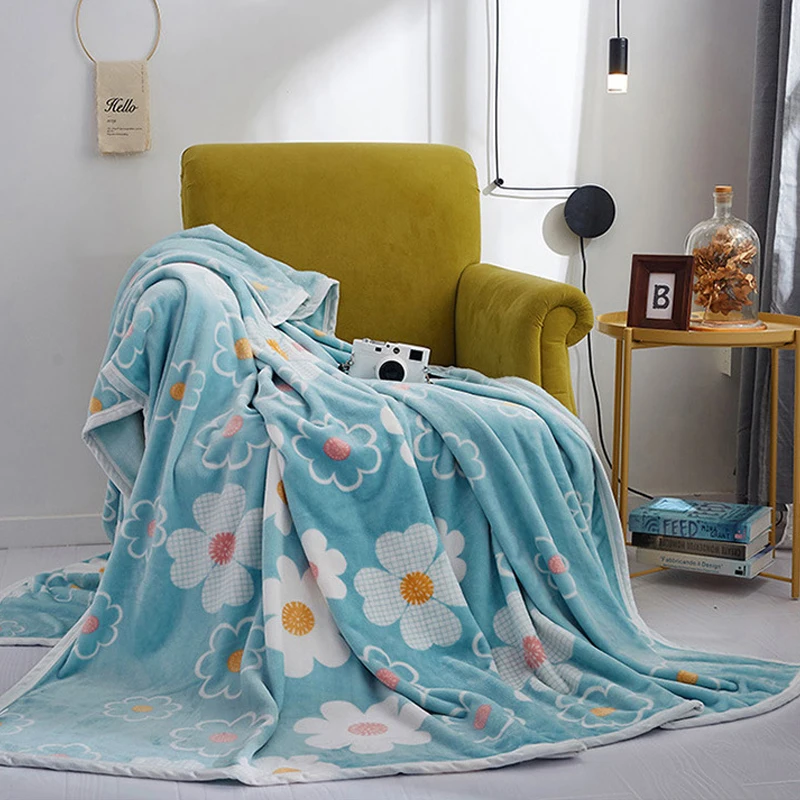

Four Seasons Flannel Blankets Super Warm Soft Throw Blankets on Sofa/Bed/ Travel Bedspread Home Bed Cover