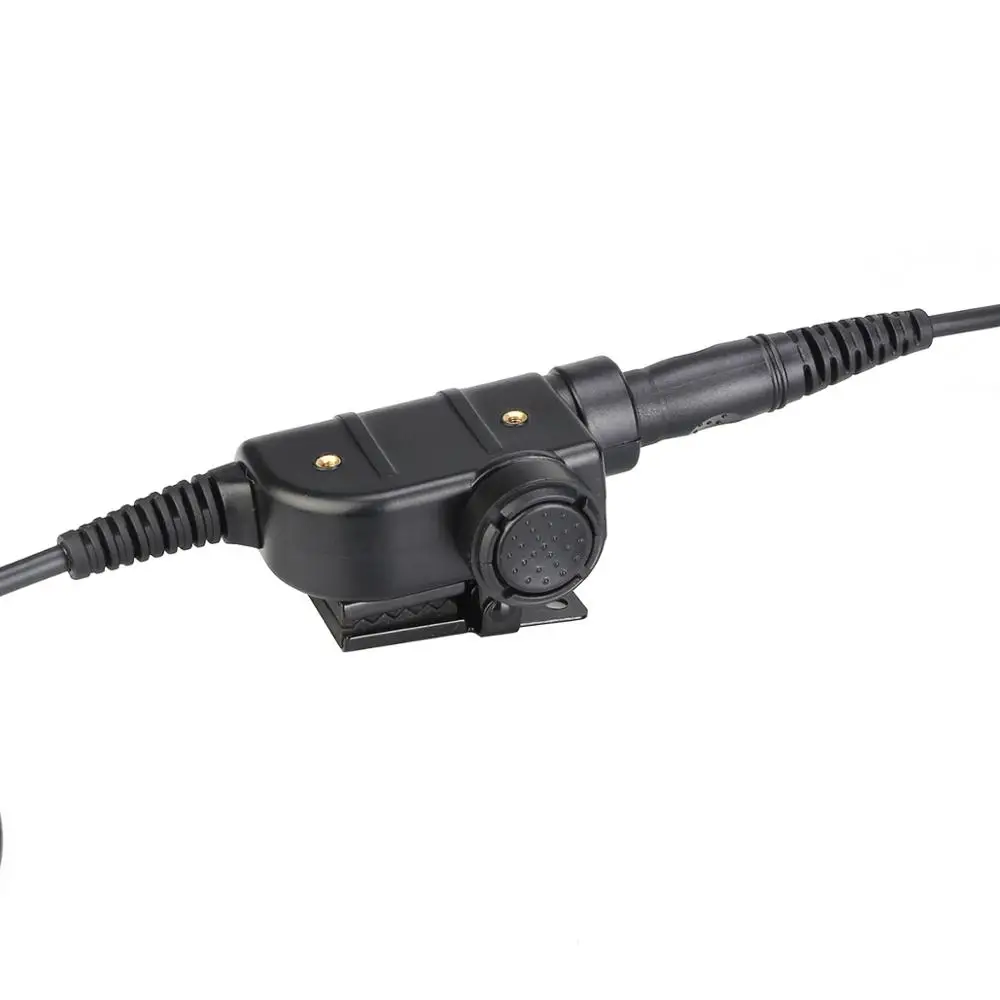 RETEVIS ETK005 Adjustable Tactical Throat Mic With PTT Walkie Talkie Headset For Airsoft Game Headphone With 2 Kin Transfer Plug