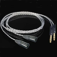 hifi 8ag single silver plated 6 35mm balanced male to dual 2x 3pin xlr balanced male audio adapter cable