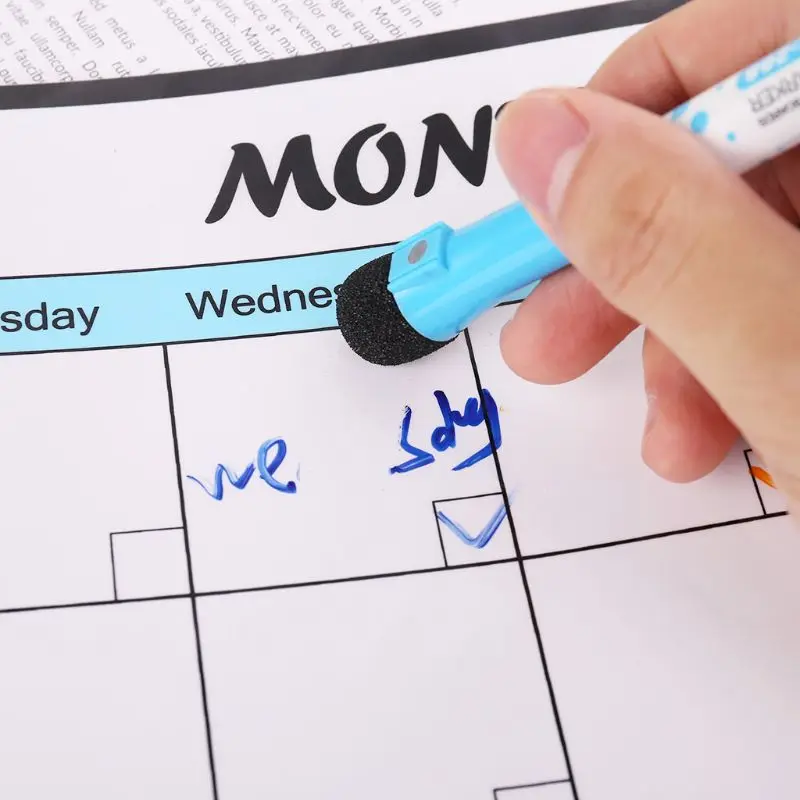 

Monthly Planner Soft Magnetic Whiteboard Fridge Magnets Drawing Message Memo Pad M5TB