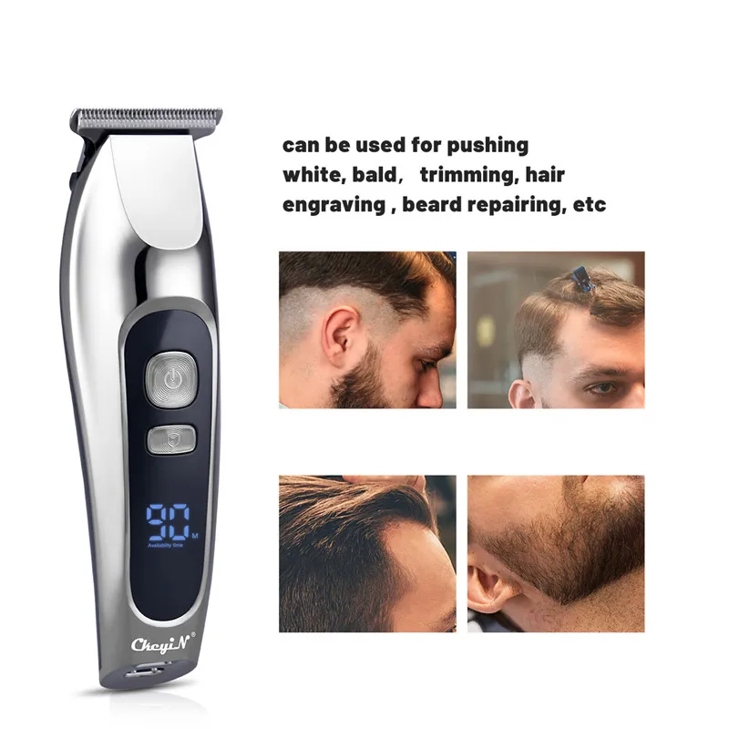 

CkeyiN профессиональная машинка для стрижки волос быстрая зарядка Беспроводная Проводная двойного назначения триммер для волос с низким уров...