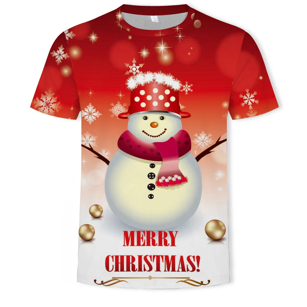 

Children's Christmas T-Shirt Tops Boys and Girls 3D Printing Boys Short Sleeve T-Shirt Soft Material Loose Casual T-Shirt