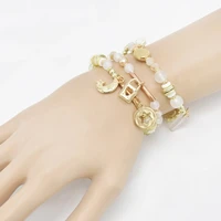 bohemian ethnic style acrylic bracelet moon star lock ladies bracelet for women dinner party jewelry