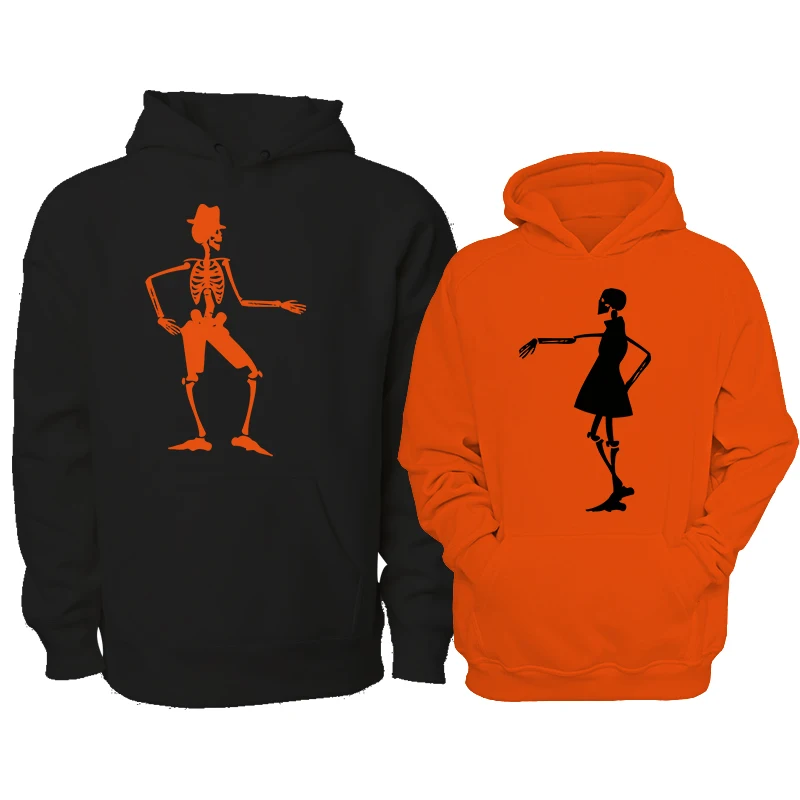 

SKULL Print Men Woman Fleece Sweatshirt Lover Long Sleeve Hoodies Hooded Couple Hoody Fleece Woman Hoodies Plus Size Clothing