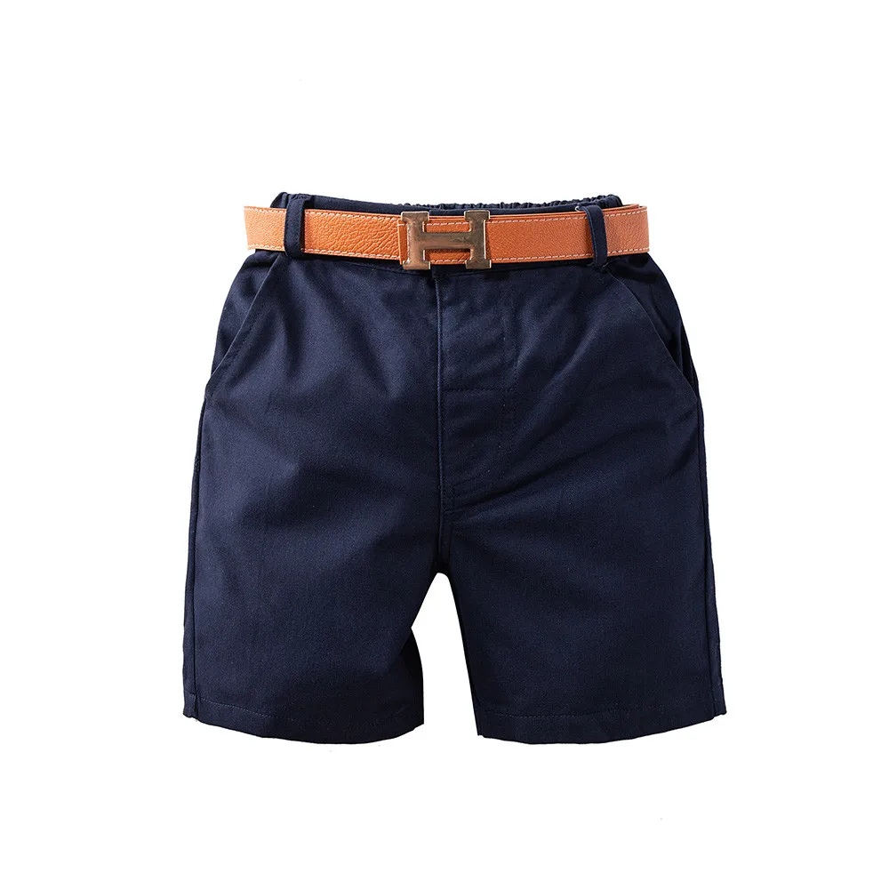 PUDCOCO1-6 Year Old Baby Suit Boy Summer Clothing Hawaiian Style Short Sleeve Button Shirt Shorts Belt Hot Sale |