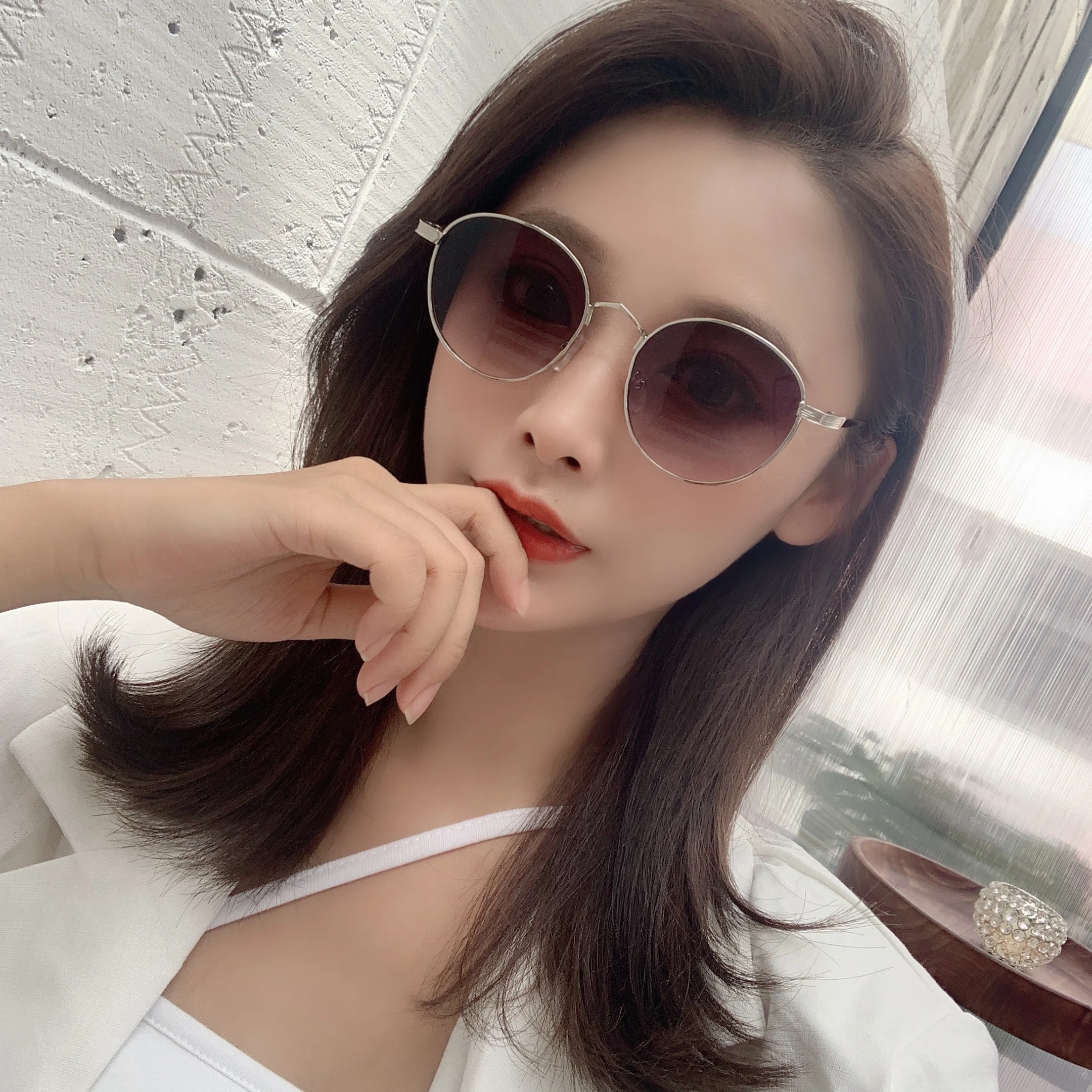 Новые Модные металлические круглые солнцезащитные очки женские фирменный