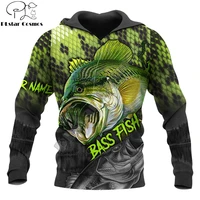 bass fishing custom name 3d printed mens hoodie unisex hoodies sweatshirt autumn streetwear casual jacket tracksuit kj736