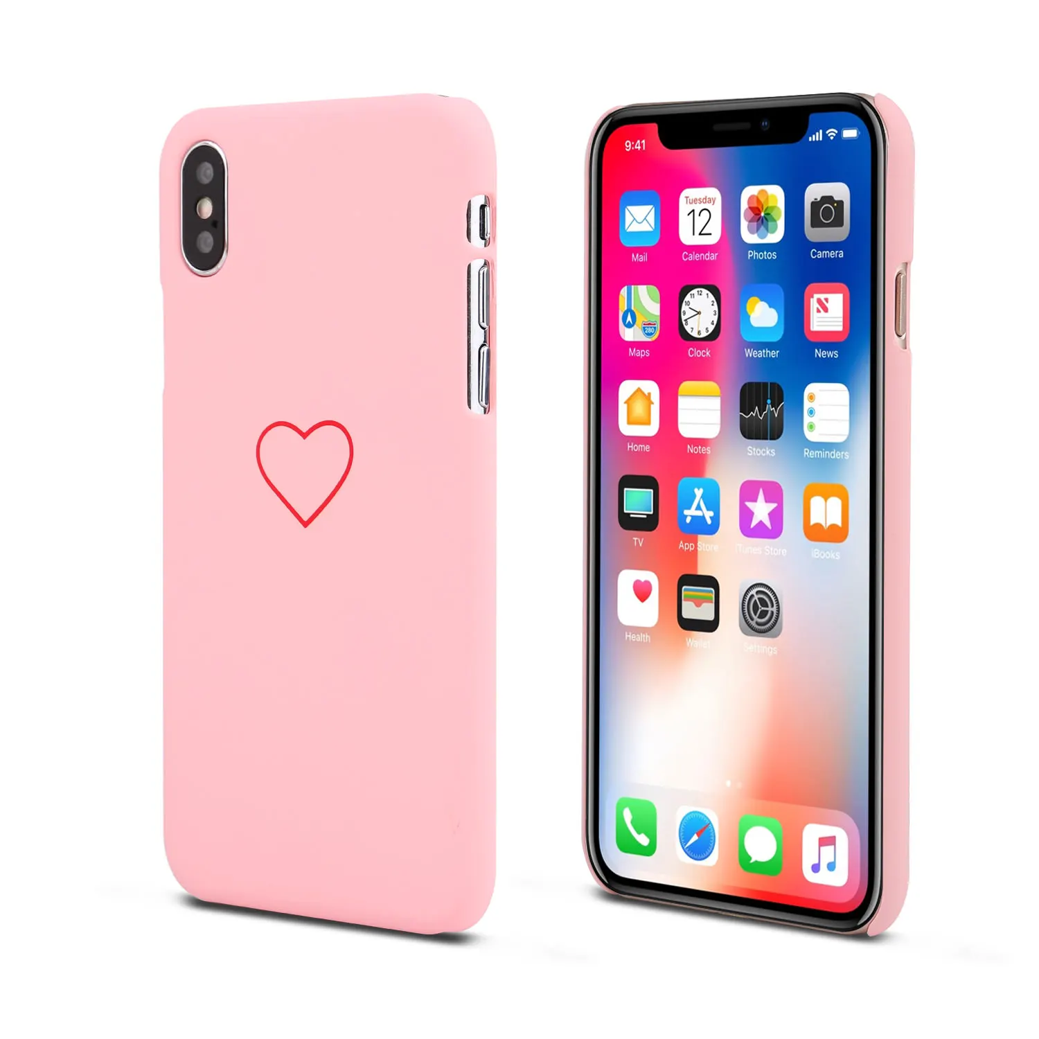 L-FADNUT милый Любовь Сердце чехол для iPhone X Xr Xs Max женский матовый жесткий бампер