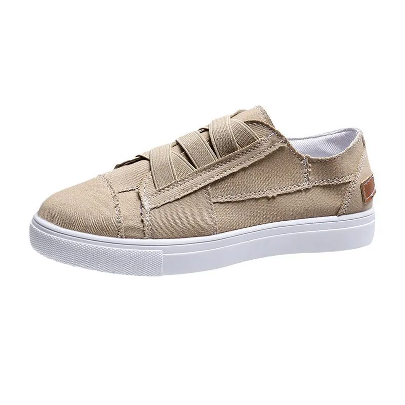 

2021 New Spring Fashion Vulcanized Shoes for Woman Flat Casual Shoes Solid Color Elastic Band Sneakers Outdoor Shoes Non-slip