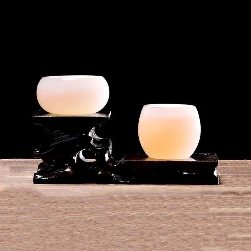 

High Quality Large White Painted Jade Porcelain Teacup Master Teaware Personal Single Cup Chinese Kungfu Pu'er Tea Set