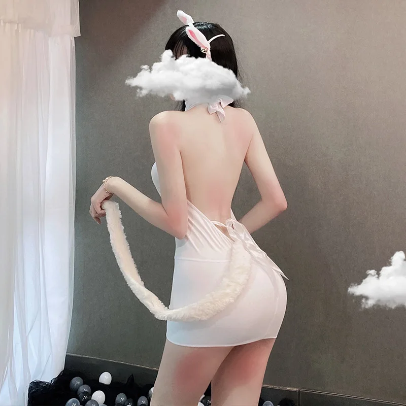 

Sexy Erotic Cat Cosplay Lingerie Set Devil Black Temptation Roleplay Costumes Bodysuit Outfit For Women School Uniform Sexy