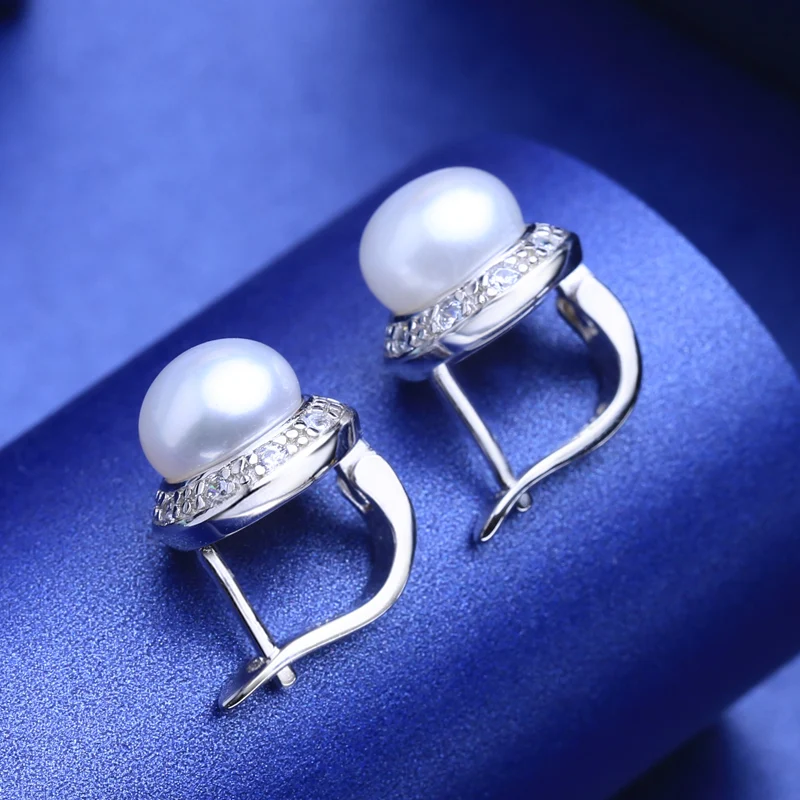 Женские серьги-клипсы FENASY из серебра 925 пробы с кубическим цирконием свадебные