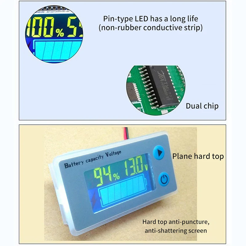 Универсальный вольтметр емкости аккумулятора Тестер Цифровой монитор