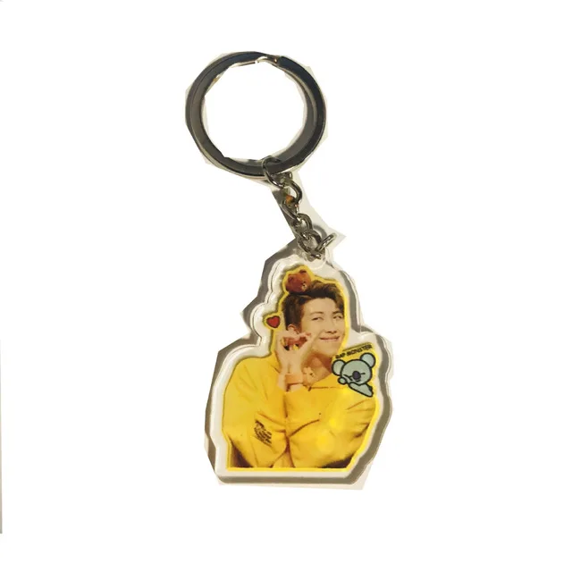 Милый мультфильм изображение альбом карта душа акриловый jungkook брелок J-HOPE V SUGA JIN RM JIMIN брелок