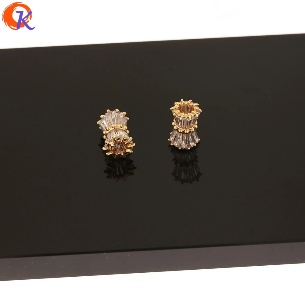 

Cordial Design 10Pcs 8*12MM Jewelry Accessories/Hand Made/Genuine Gold Plating/Earring Findings/CZ Charms/DIY Jewelry Making