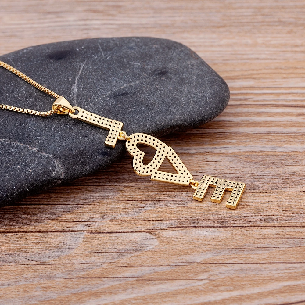 Цепочка с подвеской в виде букв цирконом класса ААА | Украшения и аксессуары