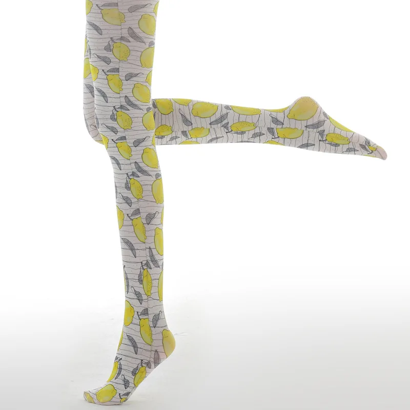 Женские колготки с принтом лимона Сезон осень Оптовая продажа Прямая