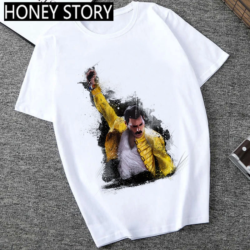 Женская футболка в стиле хип хоп Harajuku Freddie Mercury The Queen Band крутая уличная одежда с