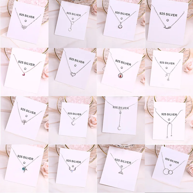 Хит продаж женские ювелирные изделия ожерелья 925 стерлингового серебра с двойным